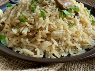 Mediterranean Mushroom Rice Pilaf with Date Syrup