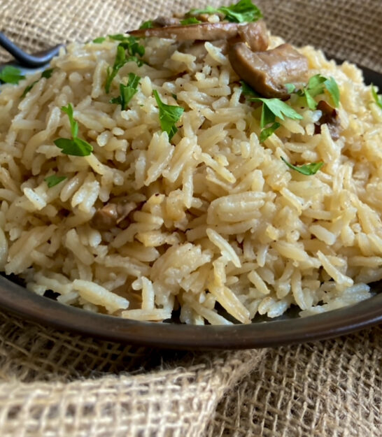 Mediterranean Mushroom Rice Pilaf with Date Syrup