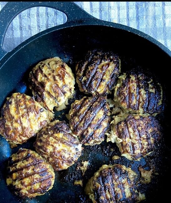 beef fritters on plancha