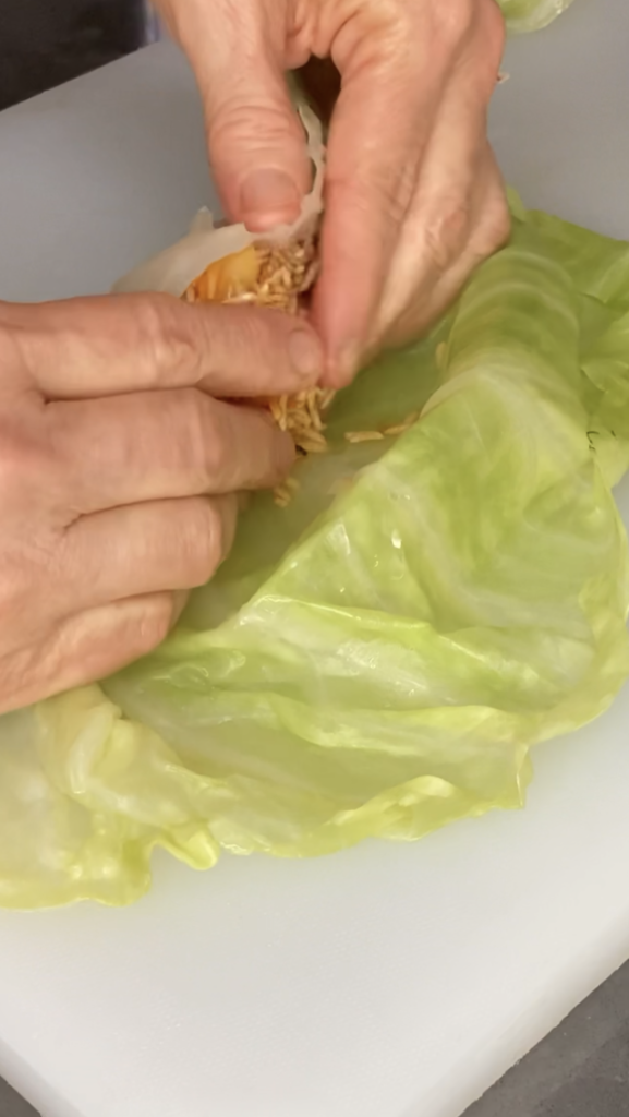 Place rice-carrot mixture towards bottom and roll up
