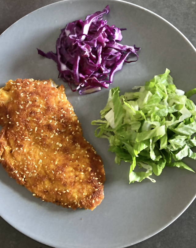 Crispy and Tender Fried Breaded Chicken Schnitzel