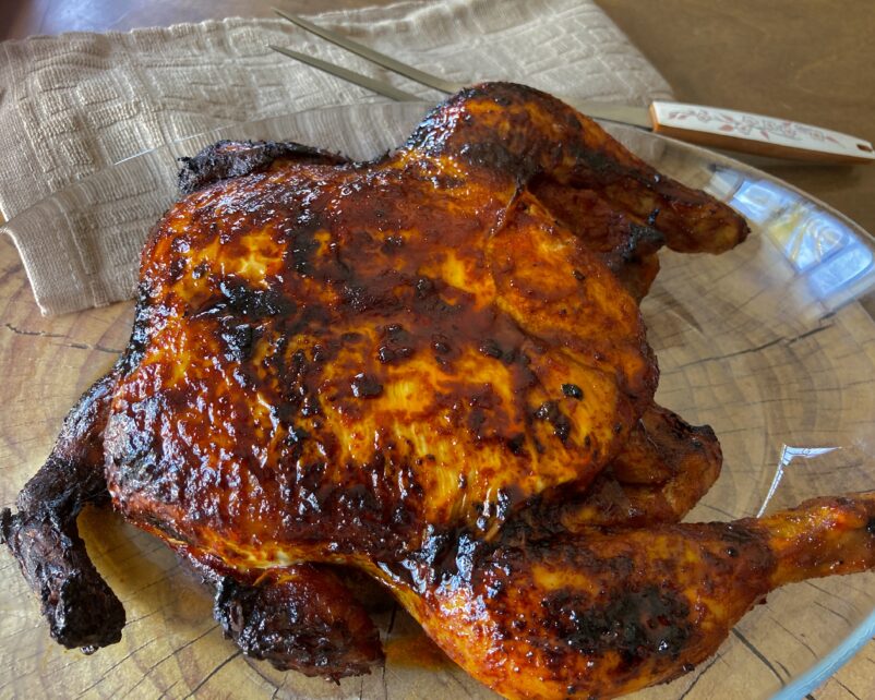 Baked whole chicken, dairy free, savory, healthy and delicious