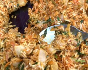 Fry rice filling.