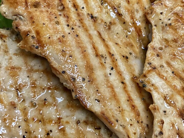 Pan grilled boneless skinless chicken breast