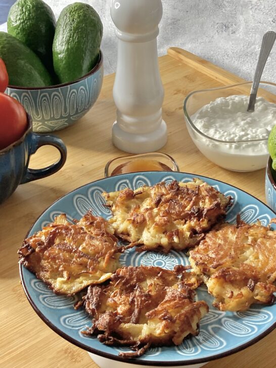 potato latkes dairy free feature image