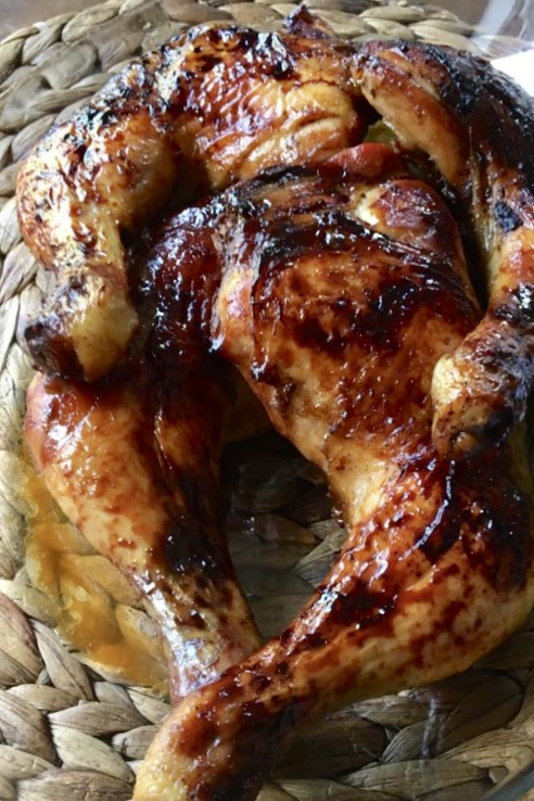 oven roasted chicken thighs and legs in date syrup